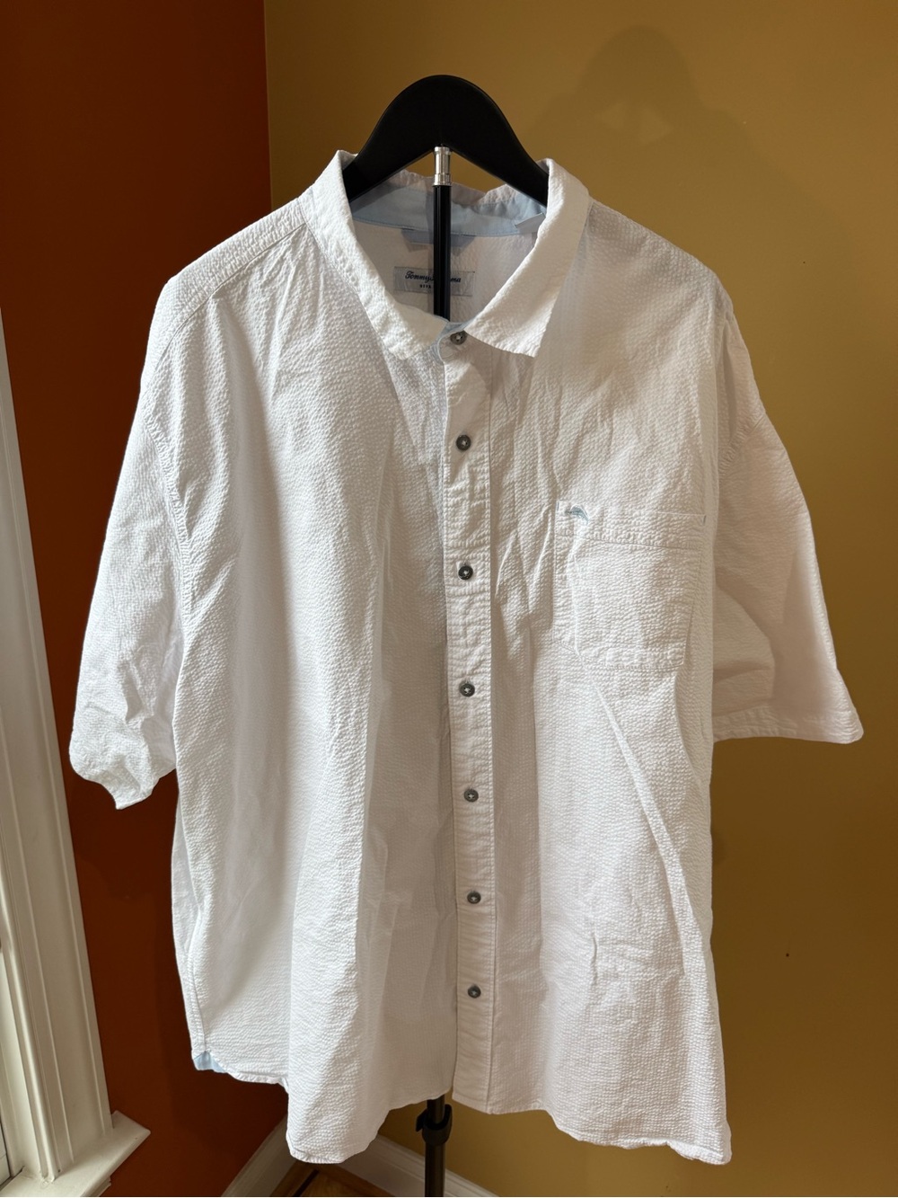 Tommy Bahama White Textured Short-Sleeve Button-Down Shirt